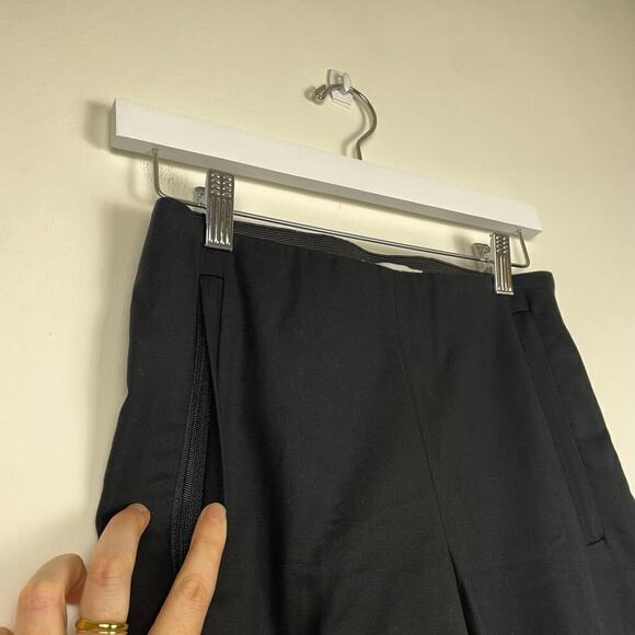 COS black high rise trouser elastic waistband straight leg zipper ankle size 4 - Picture 2 of 7